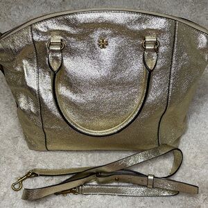 Like New Tory Burch Gold Kira Top Handle Satchel